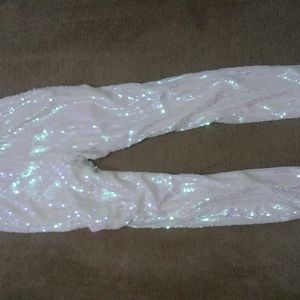 Ladies white sequin pants